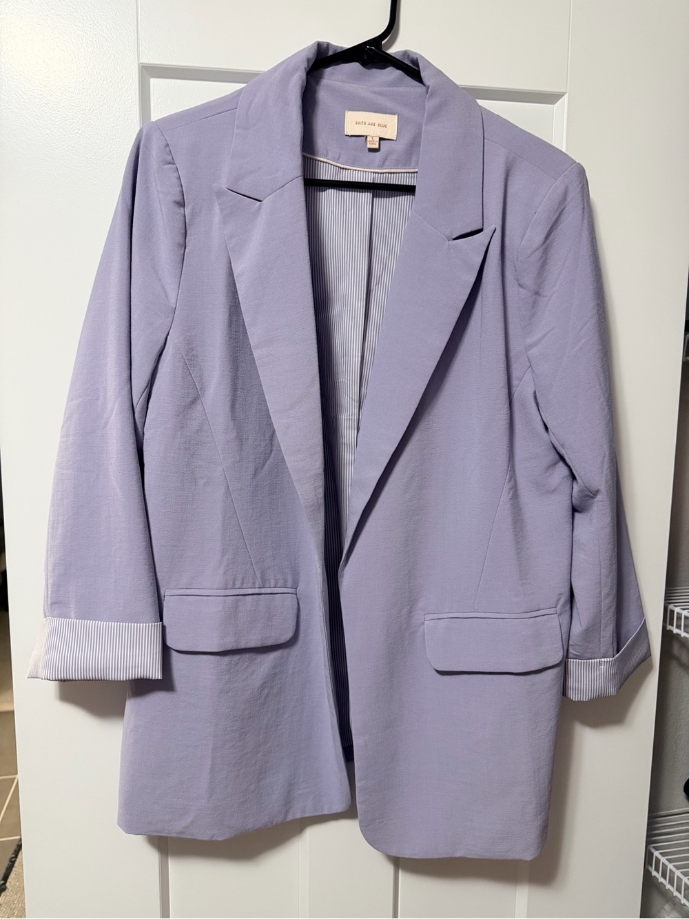 Skies Are Blue Lavender Open-Front Blazer Jacket
